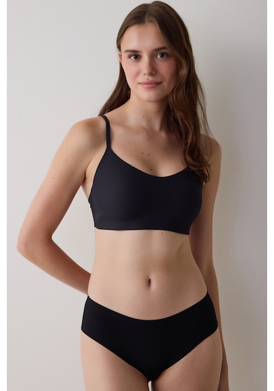 Penti Siyah Fit Dikişsiz Balensiz Push Up Sütyen