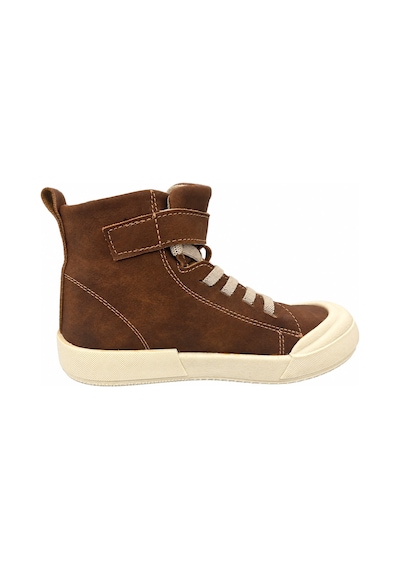 Papucumun Dünyası Çocuk Erkek/kız Yüksek Bilekli Bağcıklı Spor Ayakkabı Sneaker Kahverengi