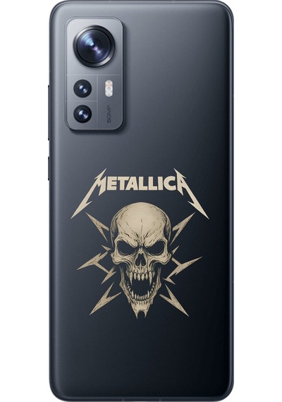 Xiaomi Mi 12 Uyumlu Şeffaf Kılıf Metallica Tasarımlı