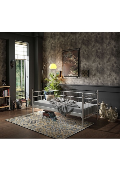 Bedliga Lalas Daybed Ferforje Metal Tek Kişilik Karyola 90X200 (489966383)