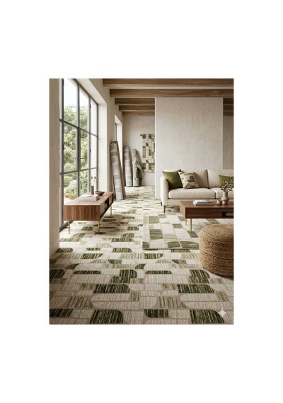 Nesrin Modern Çizgili Geometrik Kaymaz Jel Taban Halı Kahve