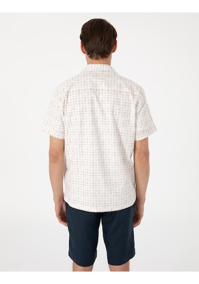 Pierre Cardin Erkek Bej Gömlek Kısa Kollu 50304509-vr011 Bej