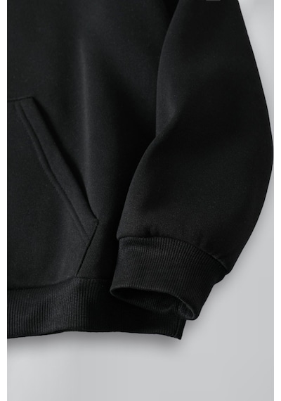 Macklin Sevgili Çift Kombin Mcqueen Ve Sally Sırt Baskılı Özel Tasarım Kapüşonlu Sweatshirt 2li Set Takım Siyah Mck1169 Siyah