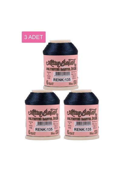 3 Adet Altınbaşak Oya Ve Dantel İpi 20 Gr - Royaleks - No: 135 Çok Renkli