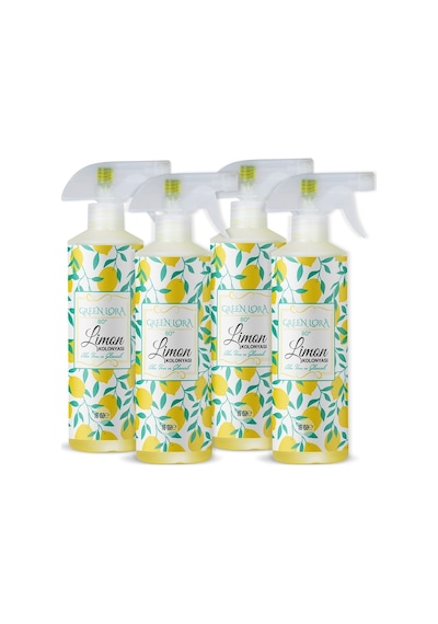 Green Lora 80 Derece Aleo vera ve Gliserinli Limon Kolonyası 16 Oz 473 ML x 4