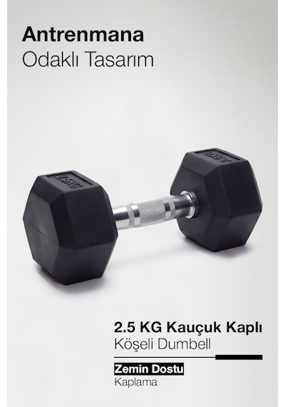 Çelik Ağırlık, Metal Tutma Yerlerine Sahip Tekli Dambıl- Kdb 2.5 Kg Tekli