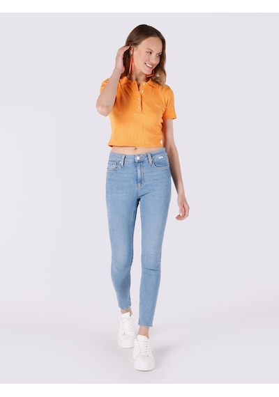 Colin's Colins 759 Lara Süper Slim Fit Normal Bel Dar Paça Mavi Kadın Pantolon 001