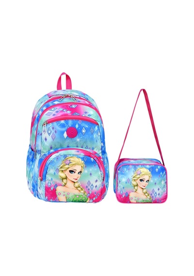 Miço Kids Karakter Baskılı Kız Çocuk Okul Sırt Çantası Mavi