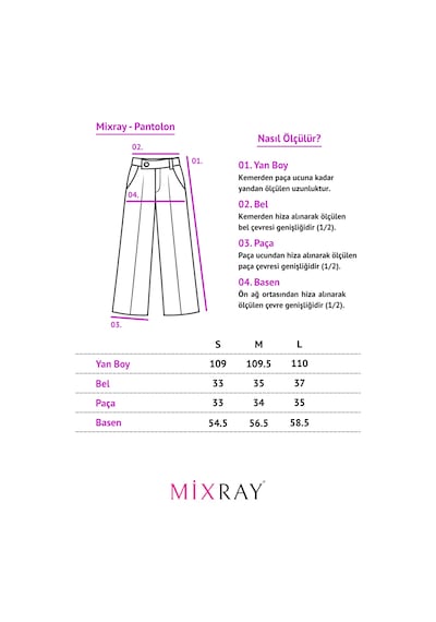 Mixray 4754 Kadın Çizgili Çapraz Bel Pantolon Antrasit