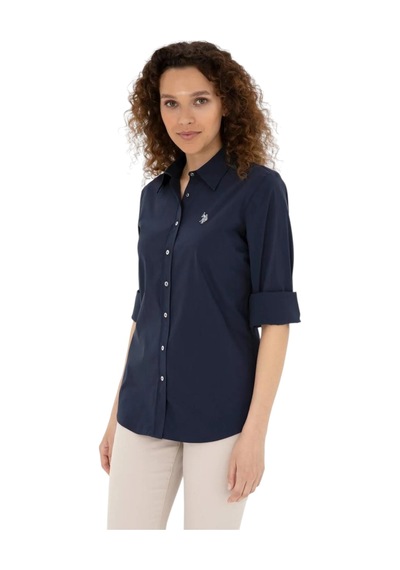 U.S. Polo Assn. Kadın Uzun Kollu Basic Gömlek 1840369 Lacıvert