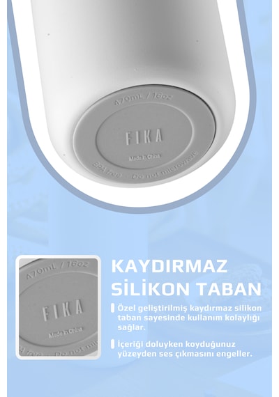 Neoflam Fika Tauko Sızdırmaz Kolay Sökülebilir Temizlenebilir Patentli Kapak Çelik Bardak Termos 470 Ml beyaz