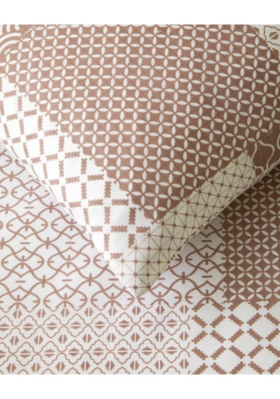 English Home Chain Patch Kolay Ütülenir Çift Kişilik Nevresim Takımı 200x220 Cm Turuncu