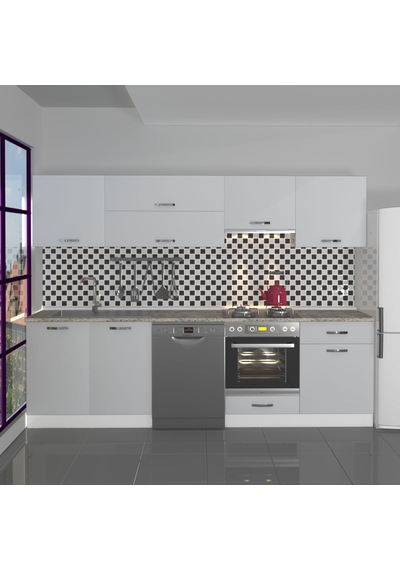 Decoraktiv Elite 280y Ankastre Fırın Modüllü Mdf Hazır Mutfak Dolabı - Tezgah Dahil - Buz Gri Açık Gri Decoraktiv Elite 280y Ankastre Fırın Modüllü Mdf Hazır Mutfak Dolabı - Tezgah Dahil - Buz Gri Açık Gri