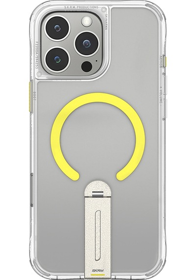 Apple Uyumlu iPhone 16 Pro Max Kılıf Magsafe 360 Dönebilen Standlı Skinarma Helix Kapak Şeffaf