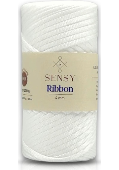 Sensy Premium Ribbon Polyester Ribbon Ip 200 Gr Polyester Ribbon Makrome Ipi Beyaz