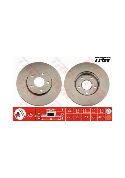 Ford Focus 3 Ön Disk City Stopsuz Model 278 Mm Çap 2011-2018 Trw