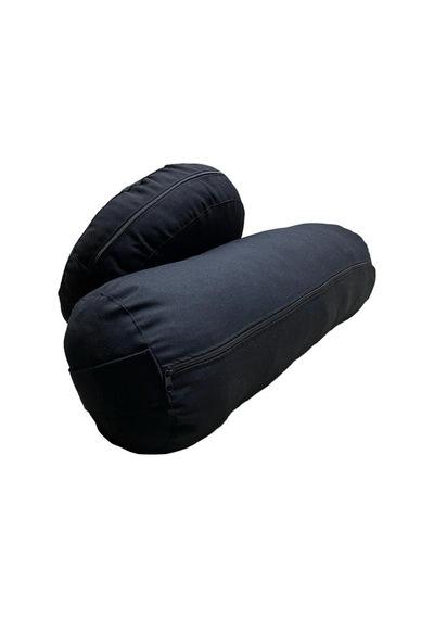 Remege Meditasyon Minderi & Bolster Minderi İkili Set Siyah Syh3