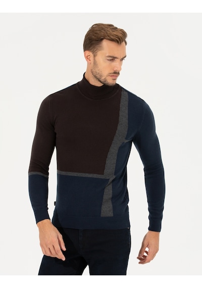 Pierre Cardin Erkek Kahverengi Triko Kazak 50261176-vr029 Kahverengi
