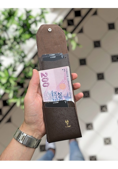 Visso 571 Hakiki Deri Efsane Trend Model Çok Para Konan Cüzdan Unisex Kartlık Çıtçıtlı En Çok Tercih Edilen Model Kahverengi