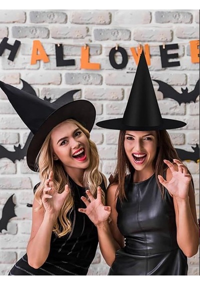 Halloween Cadı Şapkası Yetişkin Siyah Ast6746