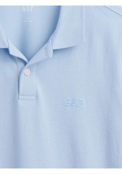 Gap Logo Piqué Polo Yaka T-shirt Erkek Mavi T-shirt Polo Yaka Tişört-14303