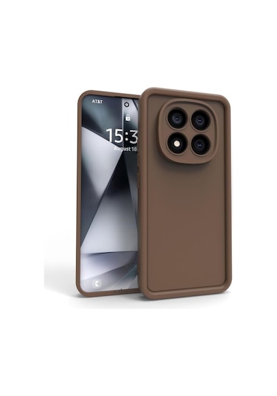Xiaomi Redmi Note 14 Pro 5g / Poco X7 5g Kılıf Kamera Korumalı Kalın Kenarlı Viera Silikon Case Kahverengi