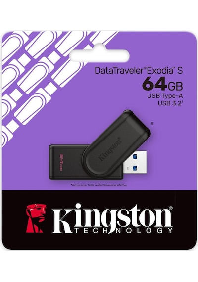 Kingston 64gb Usb3.2 Bellek Dtxs/64gb Siyah Datatraveler Exodia S