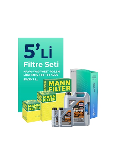 Mann Bmw 7.40 Dizel Xdrive Filtre Bakım Seti Liqui Moly Motor Yağlı (2012-2015) 5 Li -