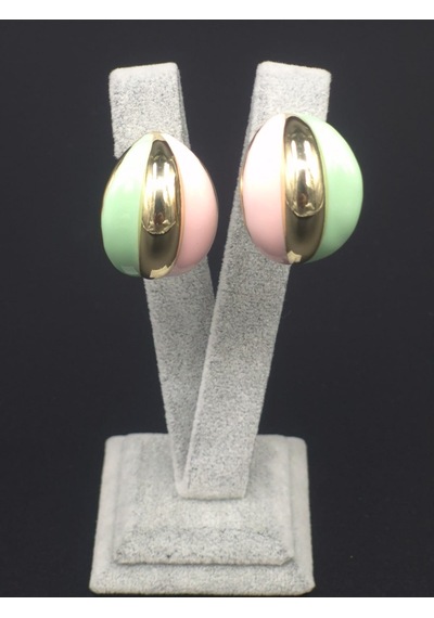 Pastel Renkler Küpe Altın