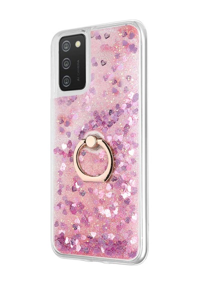 Microsonic Samsung Uyumlu Galaxy A02s Kılıf Glitter Liquid Holder