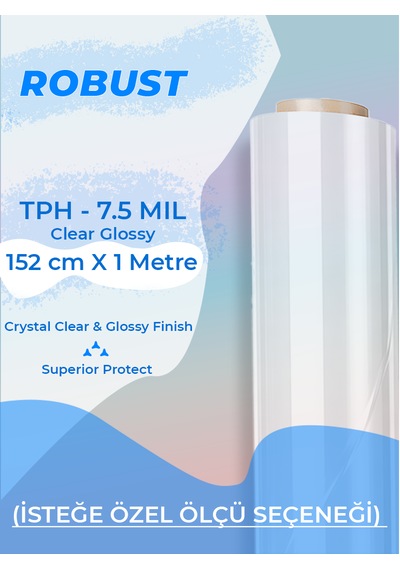 152 Cm X 1 Metre Tph Pvc Şeffaf Boya Koruma Filmi 190 Mikron Özel Kesim Seçeneği