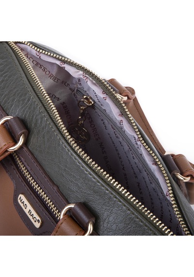 Nas Bag Kadın Mini El Ve Postacı Çantası Haki Taba Kahve Victoria