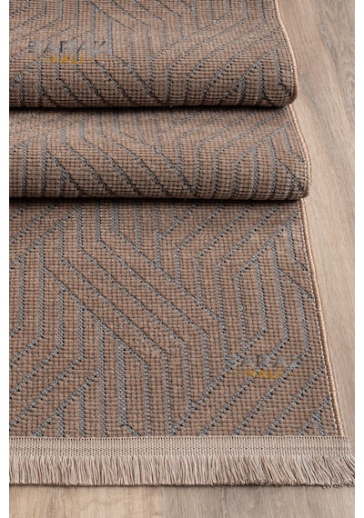 Bohem Saçaklı Kaymaz Dokuma Kilim Salon Halısı Mutfak Halısı Balkon Özel Ölçü Yolluk Krem Vizon