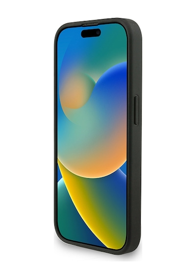 Apple iPhone 15 Pro Max Uyumlu Kılıf Guess Lisanslı M safe Bilek Askı İpli Yazı Logolu Kapak Siyah