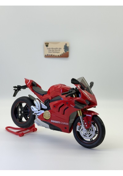 Ducati Panigale V4 Corse 1:10 Ölçek Sesli Işıklı Alloy Model Motosiklet Kırmızı Diecast