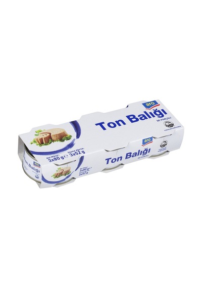 Aro Ton Balığı 3'lü 80 G - Skipjack, İri Parçalı, Katkısız Tarı