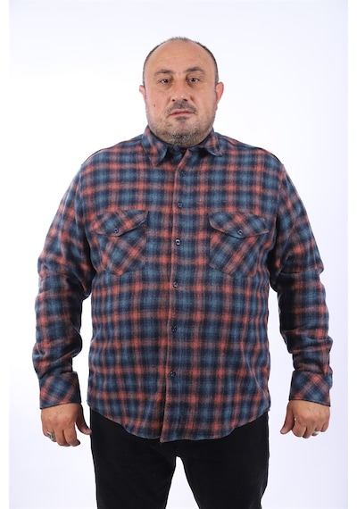 Moc Grande Mocgrande Oduncu Gömlek Çift Cep Kapaklı Small Plaid 22217 Petrol