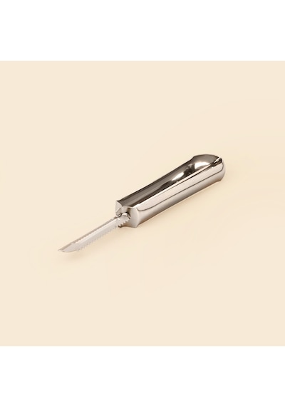 Metal Saplı Tırtıklı Oyacak Soyacak - Gri - 18 Cm Çok Renkli