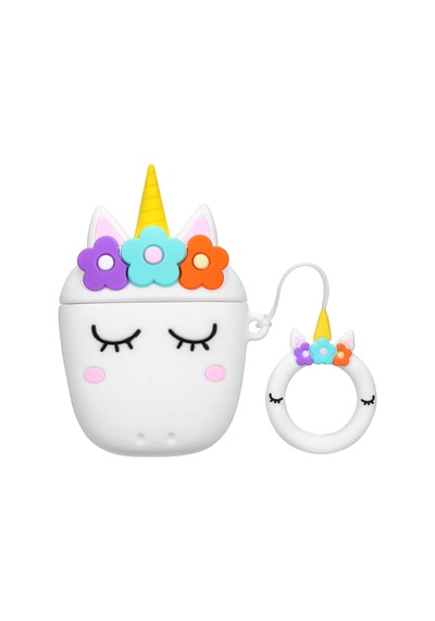 Bipower Apple Uyumlu AirPods 1-2 Kılıf Unicorn Beyaz