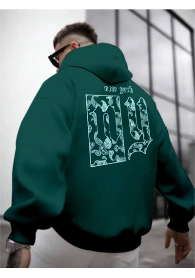 Altamira Erkek Sırt Ny Baskılı Kapüşonlu Sweatshirt 001