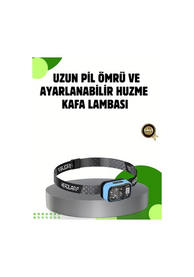 53 Modlu Süper Parlak Led Kafa Lambası Type C Şarjlı Güç Göstergeli