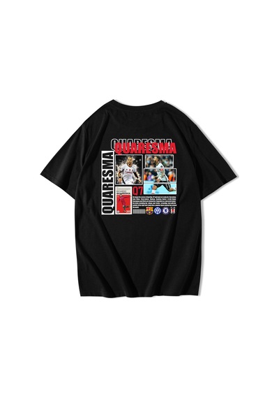 Brz Collection Unisex Oversize Ricardo Quaresma T-shirt Siyah