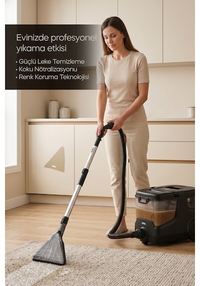 Scc-7609 Siyah Koltuk, Halı Yıkama Ve Leke Çıkartma Makinesi 18kpa