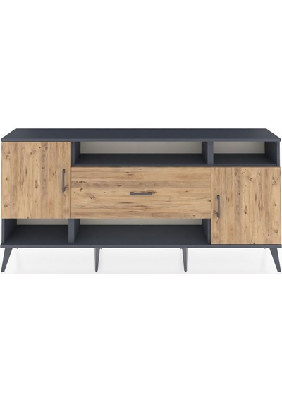 Arges Konsol 5 Raflı Tek Çekmeceli 2 Kapaklı 176x30x83 Antrasit-çam/çam Çam/çam Arges Konsol 5 Raflı Tek Çekmeceli 2 Kapaklı 176x30x83 Antrasit-çam/çam Çam/çam