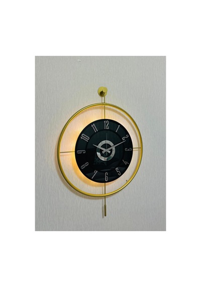 Pey Aksesuar Metal Camlı Duvar Saati 60x80 Cm Büyük Boy Işıklı Gerçek Cam Gold-füme-siyah-gümüş M61-gold-füme-siyah-gümüş