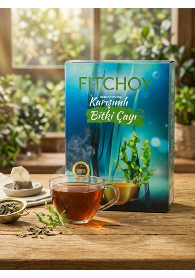 Fitchoy Deniz Yosunu Karışımlı Bitki Çayı 60 Süzen Poşet Mate, Kiraz Sapı Ve Bitkisel Karışım
