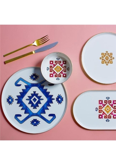 Porland Arabesque Desen1 Düz Tabak 21cm