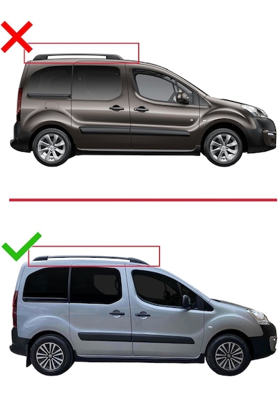 Peugeot Partner Tepee 2008-2018 Arası İle Uyumlu Fly Model Ara Atkı Tavan Barı Gri 4 Adet Bar