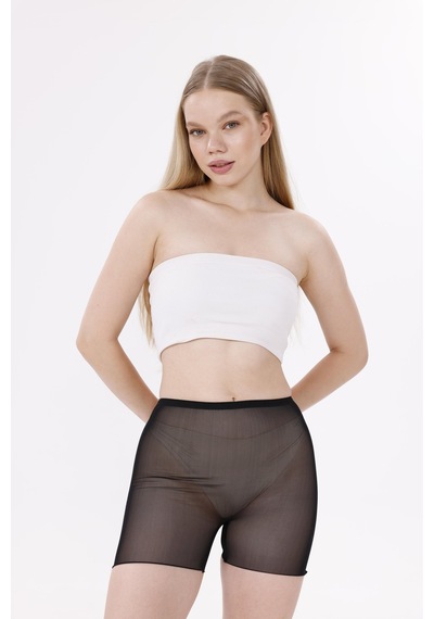 Kocabey 0024 Lazer Kesim Tül Boxer Korse Siyah