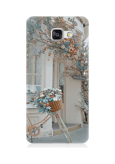 Samsung Galaxy A7 2016 Uyumlu Çiçekli Bisiklet Desenli Silikon Kılıf